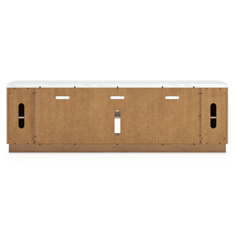 Camdill - XL TV Stand With Fireplace Option - Light Brown