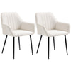 Upholstered Linen Dining Chairs Set of 2 - Beige