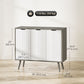 Modern Sideboard and Buffet, Dining Room Cabinet with Adjustable Shelves and 3 Doors, Grey