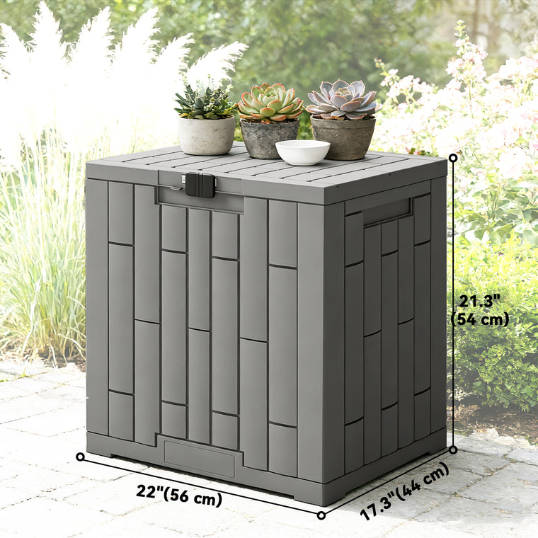 30-Gallon Lockable Resin Deck Box, UV Resistant
