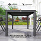 59" x 35" Aluminium Outdoor Dining Table for 6, with Glass Tabletop, Grey