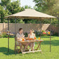 5 x 8.5 ft Pop Up Grill Gazebo with 2 Shelves, UPF 50+ Outdoor Instant Canopy Portable Shelter with Carry Bag, Khaki