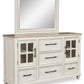 Shaybrock - Antique White / Brown - Dresser And Mirror