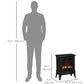 Electric Fireplace Heater, Freestanding Fireplace Stove with Realistic Flame and Overheat Protection, 750W/1500W, Black