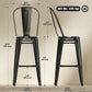 24" Set of 4 Bar Stools Kitchen Industrial Breakfast Bistro Cafe Metal Frame Black