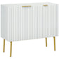 Modern Storage Cabinet Sideboard Buffet Cabinet with Gold Legs for Living Room Dining Room Hallway White