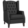 Faux Leather Accent Armchair with Thick Padding - Black