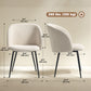 Dining Chairs Set of 2, Sherpa Fleece Upholstered Kitchen Chairs with Backrest and Steel Legs, Cream White