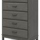 Mazing - Five Drawer Chest - Gray