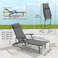 Set of 2 Chaise Lounge Chairs, Folding Tanning Chair with Pillow, Outdoor Sun Lounger for Patio, Garden, Beach, Grey