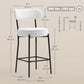 Set of 2 Barstools, Upholstered Bar Stools with Backrest, Footrest for Kitchen Island, Dining Room, Cream White