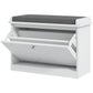 Shoe Storage Bench with Flip Drawer - White