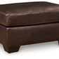 Santorine - Dark Brown - Ottoman - Leather Match