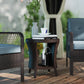 18" Wicker Outdoor Coffee Table, PE Rattan Patio Side Table with 2-Tier Storage, Composite Wood Top, Brown