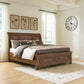 Zackaryn - King Sleigh Storage Bed - Warm Brown