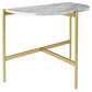 Wynora - White / Gold - Chair Side End Table