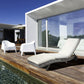 Outdoor Adjustable Wicker Chaise Lounge Chair with Cushion & Wheels for Patio, Deck, Poolside, Cream White
