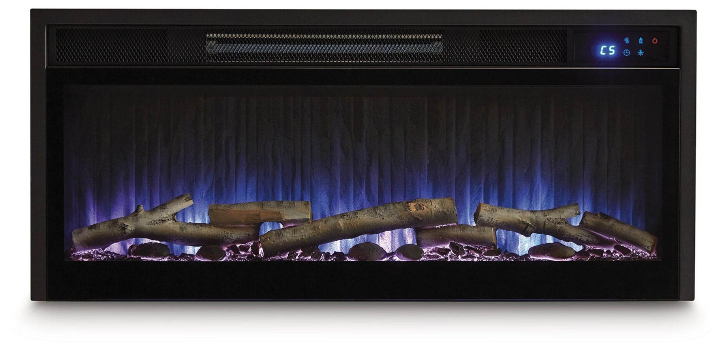 Entertainment Accessories - Black - Fireplace Insert With Faux Birch Log Set - Forward Furniture