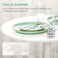 Modern Kitchen Table for 2 people, Round Dining Table with Steel Base for Living Room, Dining Room, White