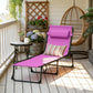 Outdoor Folding Lounge Chair, 4-Level Adjustable Chaise Lounge with Headrest, Tanning Chair Beach Bed, Reclining Lounger Cot for Camping, Hiking, Backyard, Purple