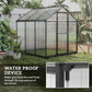 6' x 8' x 6.4' Polycarbonate Greenhouse, Aluminum Walk-In Green House Kit Garden, Plants Grow with Rain Gutter and Roof Vent, Charcoal Grey