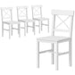 Wooden Dining Chairs Set of 4, Kitchen Chairs with Cross Back, Solid Structure for Living Room and Dining Room, White