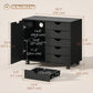 Mobile Lateral Filing Cabinet with 5 Drawers, Printer Stand with Power Outlets and USB Ports for Home Office, Black