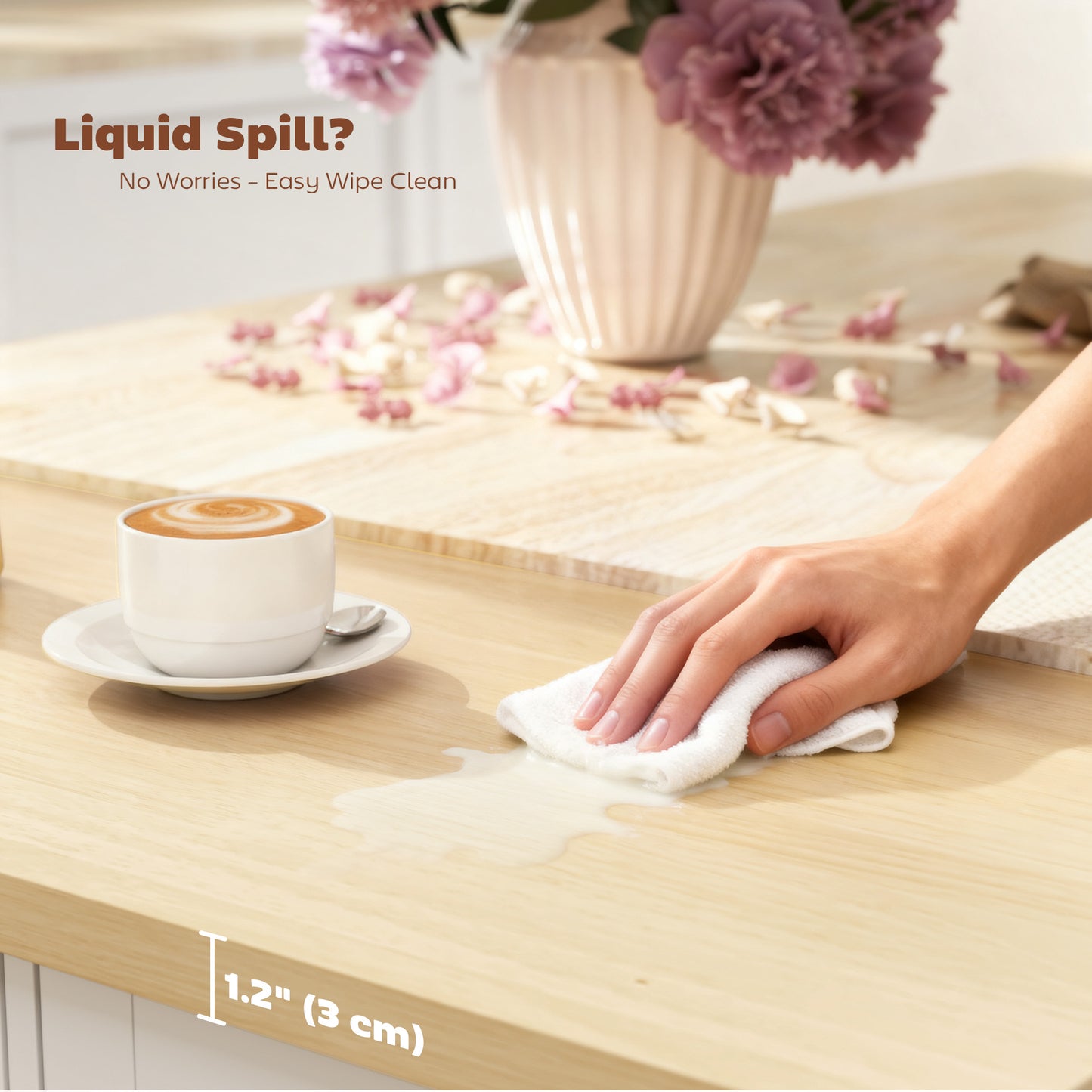 Kitchen Island Cart, Rolling Kitchen Island Table with Drop Leaf, Drawer, Spice and Towel Rack, White