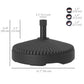 Round Plastic Patio Umbrella Base Parasol Holder Outdoor Umbrella Stand, Filled Up to 62lbs with Sand or 51lbs with Water for Garden, Poolside, Black