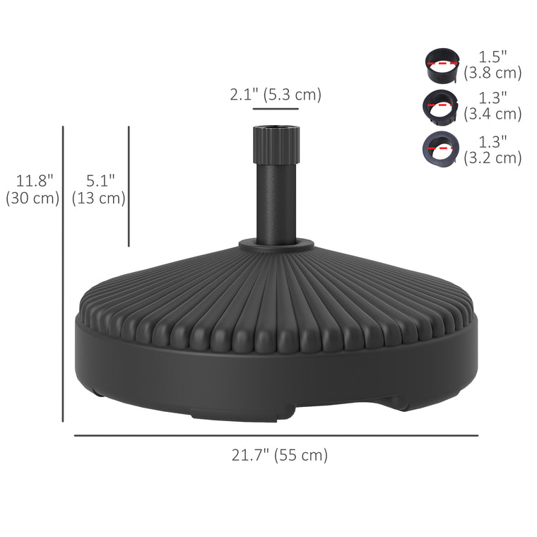 Black Round Plastic Patio Umbrella Base with Sand/Water Fill