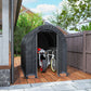 Outdoor Storage Shed, Heavy Duty Galvanized Steel Portable Shed for Bike, Motorcycle, Garden Tools, Black