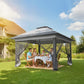 12' x 12' Foldable Pop-up Party Tent Instant Canopy Sun Shade Gazebo Shelter with Steel Frame, Dark Grey