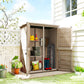 Wooden Garden Shed, Outdoor Storage Shed with Waterproof Asphalt Roof, Shelves, Natural
