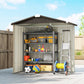 6.5' x 4' Outdoor Storage Shed, Metal Garden Shed with Lockable Double Doors, 4 Vents, Yellow