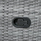 Outdoor Recliner Chair with Adjustable Backrest, Cushion, Side Tray, Dark Blue