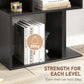 5-Tier Geometric Bookshelf, S Shaped Bookcase, Modern Freestanding Display Shelf Unit for Home Office, Black
