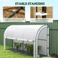 Walk-in Lean-to Greenhouse, Outdoor Gardening Green House with Zipper Roll-up Doors and Window