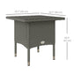 Wicker Outdoor Side Table, 20" Square Patio End Table w/ Full Woven Top, Grey