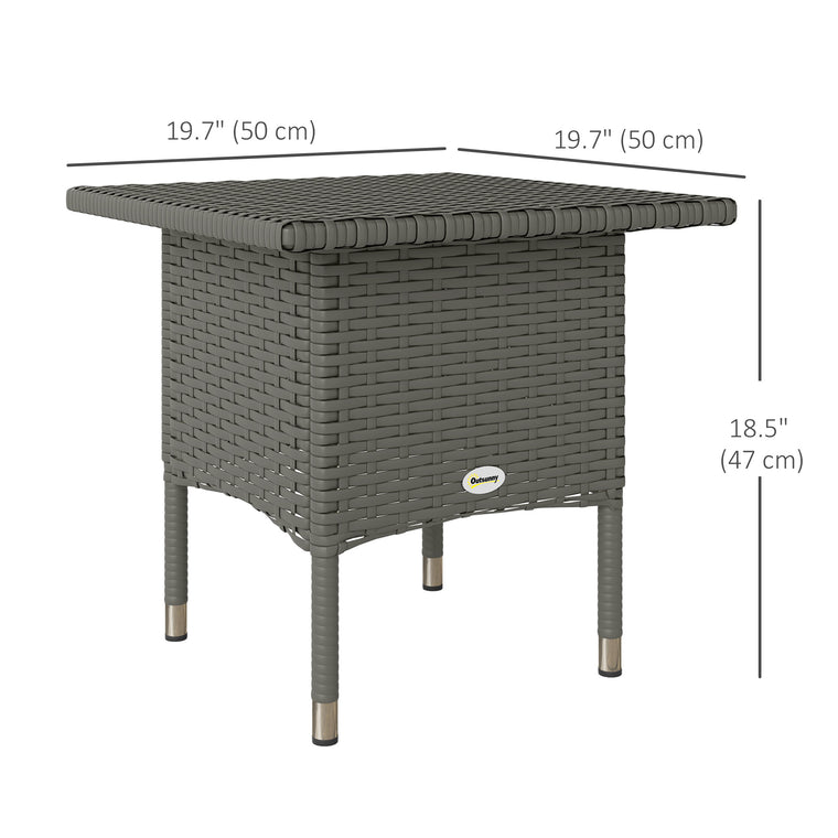 20" Wicker Side Table with Full Woven Top