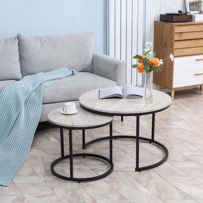 Round Nesting Coffee Tables Set of 2
