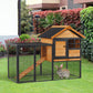 Rabbit Hutch Outdoor, 48"L Large Wooden Bunny Cage with Run, Bite-Resistant Metal Frame, Removable Plastic Tray, Asphalt Roof, Ramp, Guinea Pig Cage for 1-2 Rabbits, Yellow