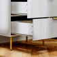 Modern Chest of Drawers 4 Drawer Dresser for Bedroom with Gold Legs and Handles, White