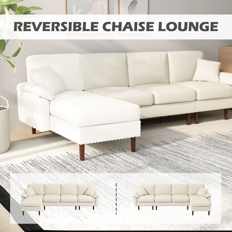 L-Shaped Sectional with Changeable Chaise & Pillows