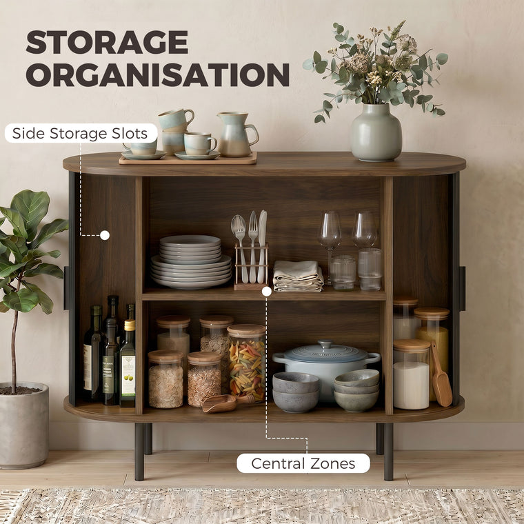 Sideboard Buffet Cabinet with Curved Tambour Doors