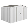 9.1' x 6.4' x 6.3' Garden Storage Shed w/ Foundation Kit Metal Tool Storage House w/ Double Doors Silver