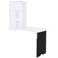Wall Mounted Table Fold Out Convertible Desk, Multi-Functional Space Saving Computer Desk with Writing Floating Board for Students, White and Black