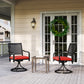 Patio Swivel Chairs with Cushion, Outdoor Swivel Rocker with Curved Armrests, Red