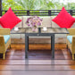 Extendable Dining Table, Rectangular Patio Outdoor Table with Aluminum Frame and Plastic Board Tabletop for Lawn, Grey