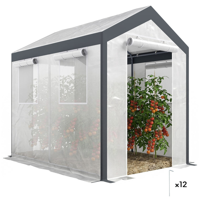 8' x 6' x 7.5' White Heavy Duty Polytunnel Greenhouse