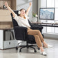 Desk Chair, Computer Office Chair with Footrest, Adjustable Backrest and Headrest, Black